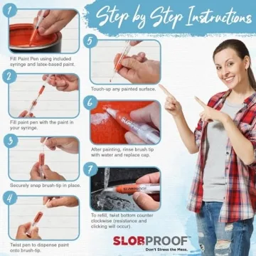 Slobproof Refillable Touch-Up Paint Pens for Home Maintenance