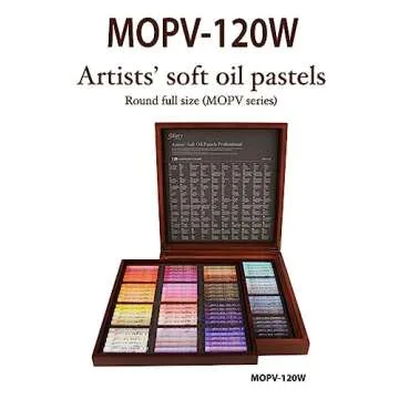 Mungyo Soft Oil Pastels Set of 120 - Vibrant Colors in Wood Box