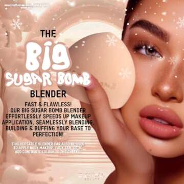 BIG Sugar Bomb Blender Set by RICHUAL BEAUTY ~ Butter-Soft Marshmallow Makeup Sponges for Face & Body ~ Incl: 1 LARGE & 1 MINI Mochi Makeup Sponge ~ Flawless Application of Foundation Creams & Powders