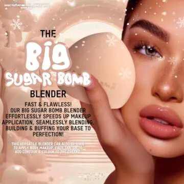 BIG Sugar Bomb Blender Set by RICHUAL BEAUTY ~ Butter-Soft Marshmallow Makeup Sponges for Face & Body ~ Incl: 1 LARGE & 1 MINI Mochi Makeup Sponge ~ Flawless Application of Foundation Creams & Powders
