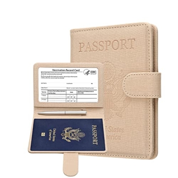 MCmolis RFID Blocking Passport Vaccine Card Holder Travel Organizer