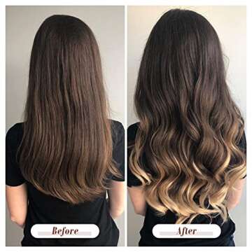 FESHFEN Invisible Wire Hair Extensions with Transparent Headband Adjustable Size One Piece Synthetic Long Curly Wavy Secret Hairpieces for Women, 18 inch