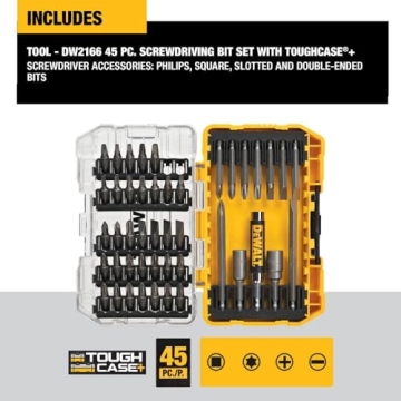 DEWALT 45-Piece Screwdriver Bit Set with Tough Case