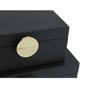 Elegant HofferRuffer Faux Leather Jewelry Boxes Set of 2