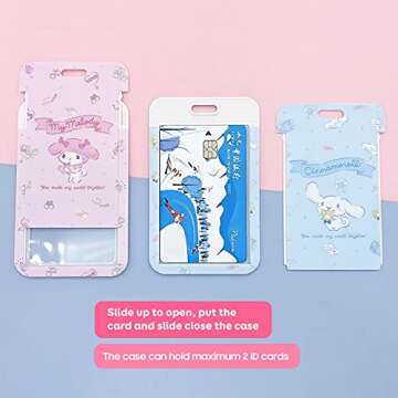 Kawaii Lanyard ID Holder Cute Badge Credit Card Case Neck Pouch Wallet School Supplies for Students Teachers Teens Boys Girls Women Nurse