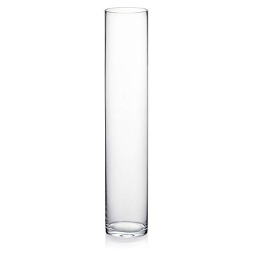 WGVI Thick Weighted Clear Cylinder Glass Vases 16" H for Floral Arrangements