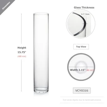 Clear Thick Cylinder Glass Vase for Weddings and Home Decor