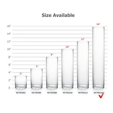 Clear Thick Cylinder Glass Vase for Weddings and Home Decor