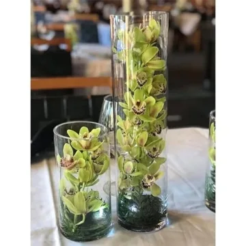 Clear Thick Cylinder Glass Vase for Weddings and Home Decor