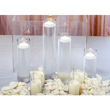 Clear Thick Cylinder Glass Vase for Weddings and Home Decor