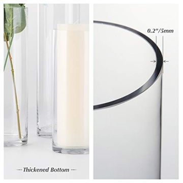 Clear Thick Cylinder Glass Vase for Weddings and Home Decor