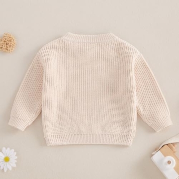 Dewadbow Toddler Valentine's Day Embroidered Sweater