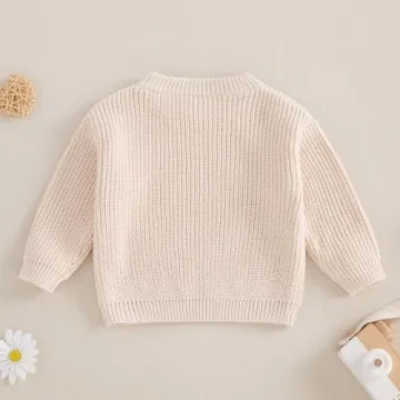 Dewadbow Toddler Valentine's Day Embroidered Sweater