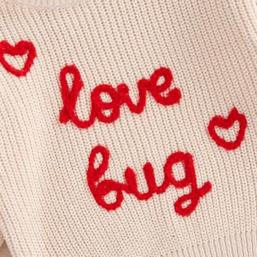 Dewadbow Toddler Valentine's Day Embroidered Sweater
