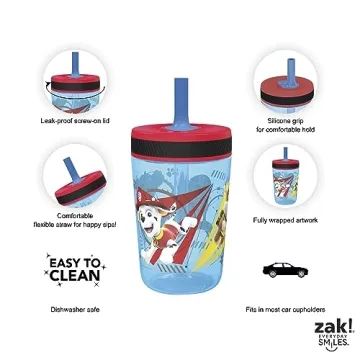 Zak Designs Paw Patrol Toddler Tumblers - 15oz Leak-Proof