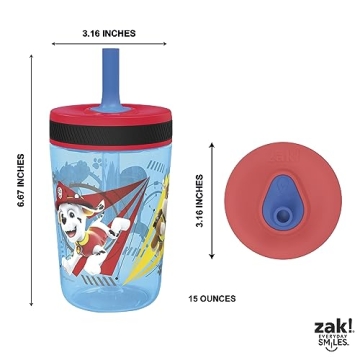 Zak Designs Paw Patrol Toddler Tumblers - 15oz Leak-Proof