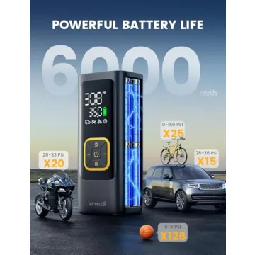 Lamicall Portable Tire Inflator with Rechargeable Battery
