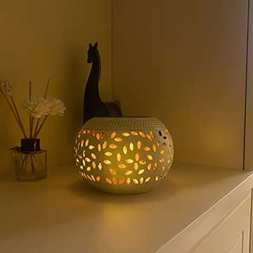 Solar Table Lantern Outdoor Waterproof- Dancing Flickering Flame Solar Powered LED Light,White Metal Desktop Decorative Lamp Auto On/Off Lighting Dusk to Dawn for Desk Patio Garden Pathway Yard