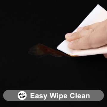 Smiry Rectangle Tablecloth, Elastic Fitted Flannel Backed Vinyl Tablecloths for 6ft Folding Tables, Waterproof Wipeable Table Covers for Indoor, Outdoor, Picnic and Camping (Black, 30"x72")