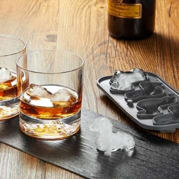 Nax Caki 3D Dachshund Dog Ice Cube Mold for Whiskey Cocktails