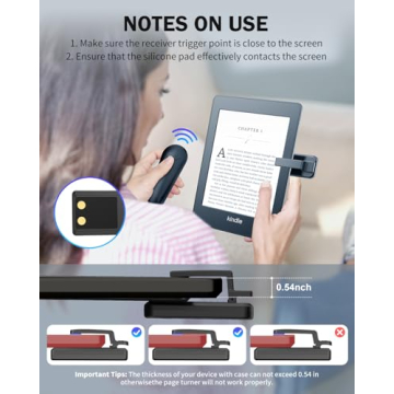 UNIBITRI RF Remote Control Page Turner for Comfortable Reading