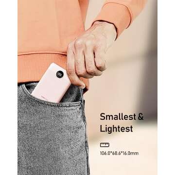 VEEKTOMX Mini Power Bank 10000mAh, 22.5W Fast Charging Small Portable Charger with PD 3.0 & QC 3.0, ...