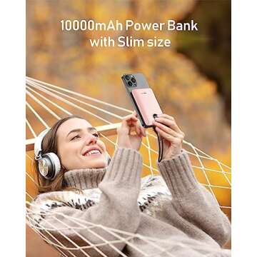 VEEKTOMX Mini Power Bank 10000mAh, 22.5W Fast Charging Small Portable Charger with PD 3.0 & QC 3.0, USB C Slim Lightweight iPhone Charger, Dual Output Compatible with iPhone Samsung, Travel Must Haves