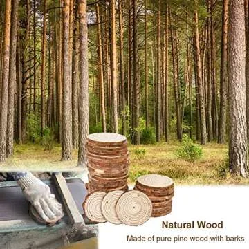 Natural Wood Slices for Crafts - 30 Pack DIY Ornaments