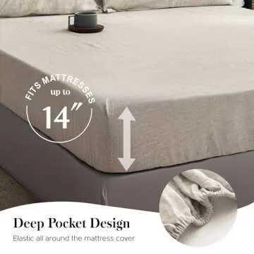 Luxurious Simple&Opulence Linen Sheet Set for King Size