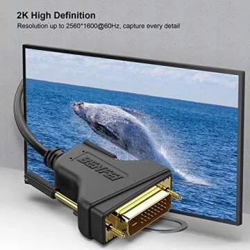 BENFEI DVI to DVI Cable, 1.8 Meter DVI-D 24+1 Gold Plated Cable, Dual Link Support High Resolution 2...