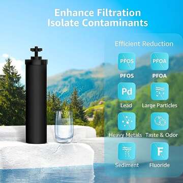 AQUACREST NSF/ANSI 42&372 Certified Water Filter, Replacement for Berkey® Gravity Water Filter System, Berkey® Black Purification Elements, Pack of 2