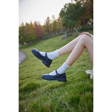 AMHRLINGTO Ruffle Ankle Socks for Women - Soft & Stylish