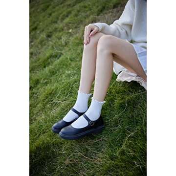 AMHRLINGTO Ruffle Ankle Socks for Women - Soft & Stylish