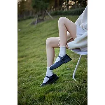 AMHRLINGTO Ruffle Ankle Socks for Women - Soft & Stylish