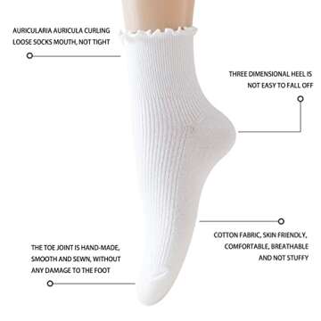 AMHRLINGTO Ruffle Ankle Socks for Women - Soft & Stylish