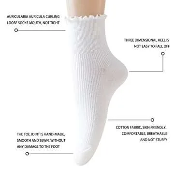 AMHRLINGTO Ruffle Ankle Socks for Women - Soft & Stylish