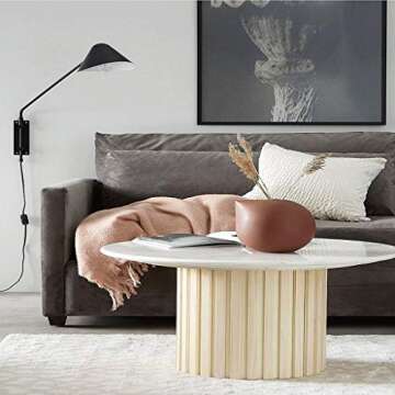 DMLZB Stylish Simplicity Coffee Tables Sofa Side Table for Apartment Living Room Balcony and Bedroom Round Marble Tea Table Center Table for Living Room Reception/Home Office