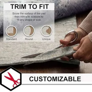 Mohawk Home 5' x 8' Non Slip Rug Pad Gripper 1/4 Thick Dual Surface Felt + Rubber Gripper - Safe for All Floors