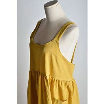 ZI TENG Cotton And linen Apron Fashion Adjustable Bib Chef Apron,Coffee Shop Waist Kitchen aprons 32X43 Inch