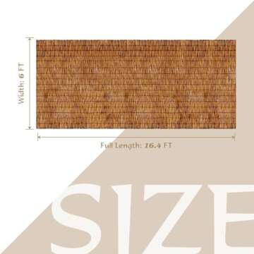 ZNCMRR Bamboo Fencing Decorative Natural Reed Fencing Rolls 6FT X 16.4FT Bamboo Fence Roll Privacy S...