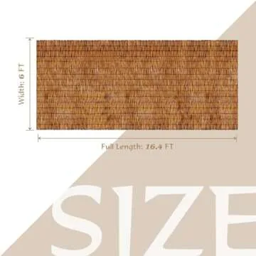 ZNCMRR Bamboo Fencing Decorative Natural Reed Fencing Rolls 6FT X 16.4FT Bamboo Fence Roll Privacy S...