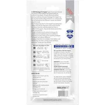 Himalayan Dog Chew Original Yak Cheese Dog Chew, Bacon, 1 X-Large Stick, 5.3 oz, Gluten Free, Healthy Dog Treats, Grain & Lactose Free 100% Natural, Long Lasting Dog Chews for Dogs Over 55 lbs