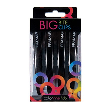Framar Black Big Bite Clips - Durable Metal Hair Clips