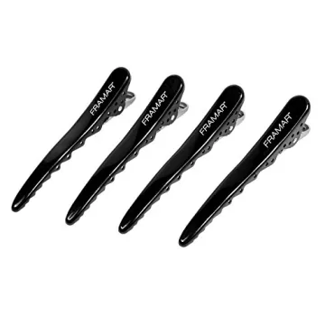 Framar Black Big Bite Clips - Durable Metal Hair Clips