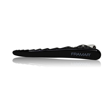 Framar Black Big Bite Clips - Durable Metal Hair Clips