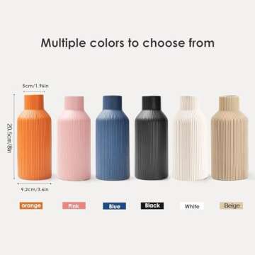 White Ceramic Flower Vase, Pampas Grass Small Vase for Decor, Dining Table, Shelf Decor, Mantel, Entry Decor and Centerpieces, Minimalist Modern, Bohemian