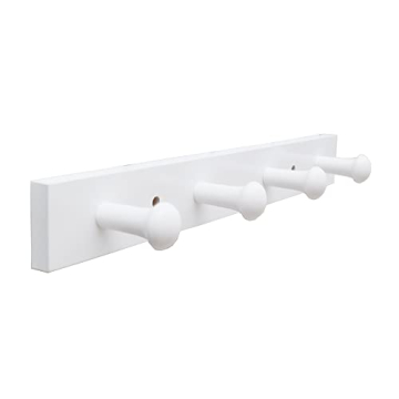 Tmflove Wall-Mounted Hook Coat and Hat Rack | Decorative Household Items | Entrance | Foyer | Hallway | Bathroom | Bedroom (4 Hooks, White)