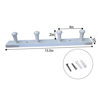 Tmflove Wall-Mounted Hook Coat and Hat Rack | Decorative Household Items | Entrance | Foyer | Hallway | Bathroom | Bedroom (4 Hooks, White)