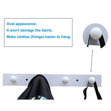 Tmflove Wall-Mounted Hook Coat and Hat Rack | Decorative Household Items | Entrance | Foyer | Hallway | Bathroom | Bedroom (4 Hooks, White)