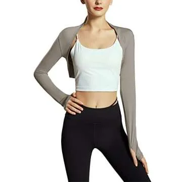 Sun Shawls for Women UV Protection Cooling Bolero Sleeves Shrug Cropped Cardigans for Protector Ballet Cycling Hiking Dance Grey